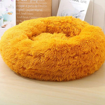 Round Plush Bed - Yellow / Orange