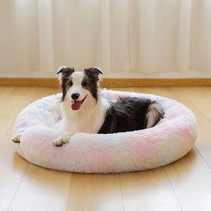 Round Plush Bed - Rainbow