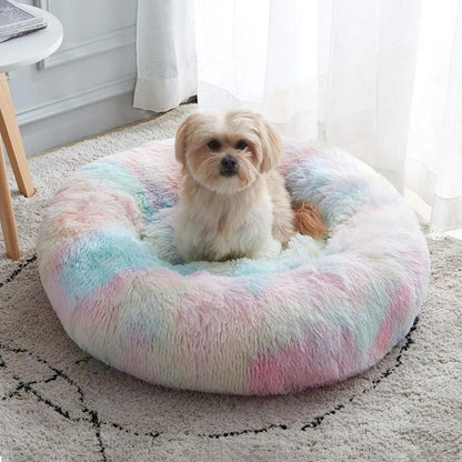 Round Plush Bed - Rainbow