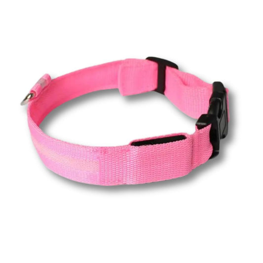 Rechargeable LED Dog Collar - Pink