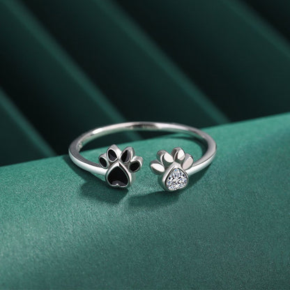 Paw & Paw Ring - Silver