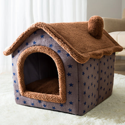 Plush Foldable House - Coffee + Free Blanket