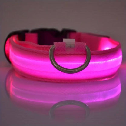 Rechargeable LED Dog Collar - Pink