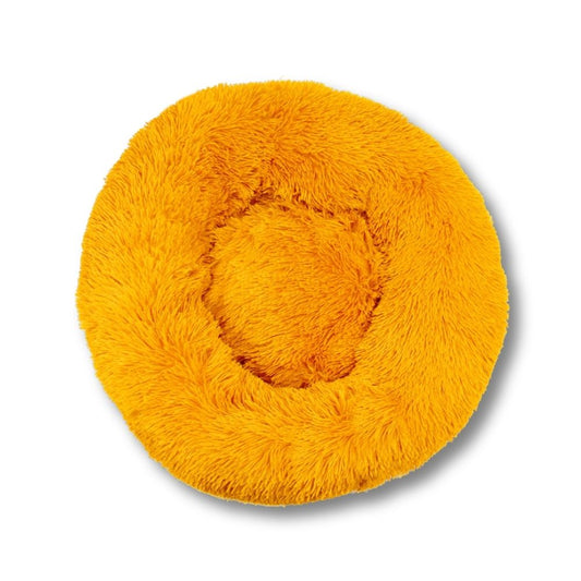 Round Plush Bed - Yellow / Orange