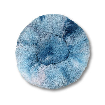 Round Plush Bed - Blue