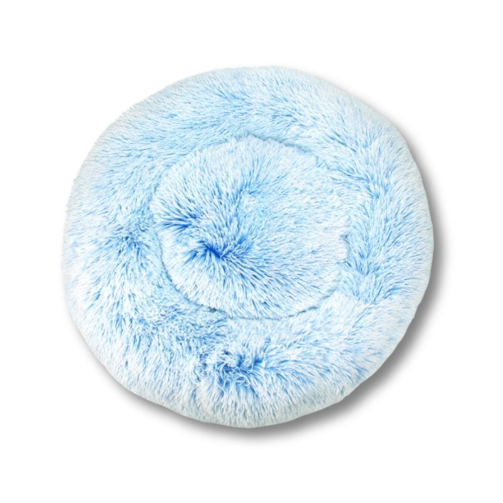 Round Plush Bed - Blue