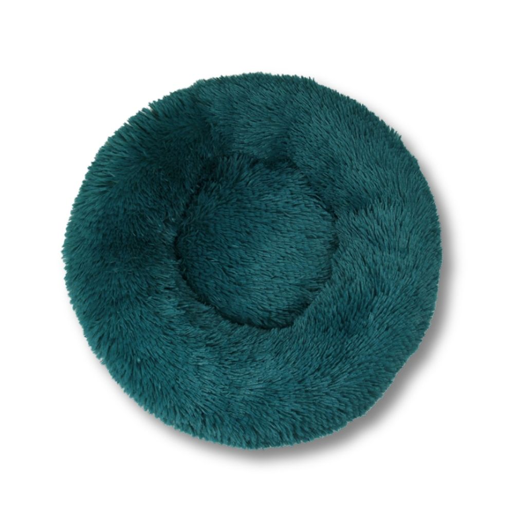 Round Plush Bed - Blue