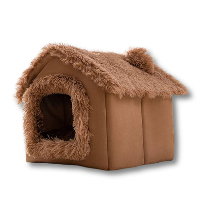 Plush Foldable House - Brown Fluff + Free Blanket