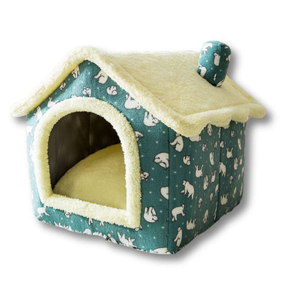 Plush Foldable House - Green Bear + Free Blanket